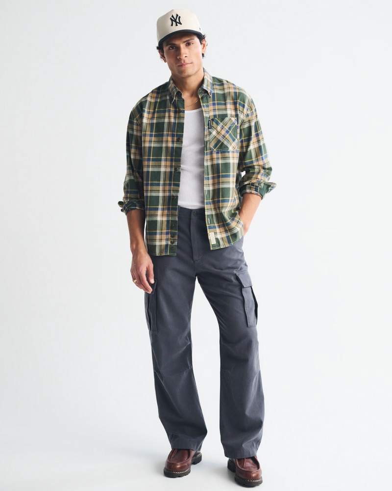 Abercrombie & Fitch Cargo Pants Button Down Shirt Outfit