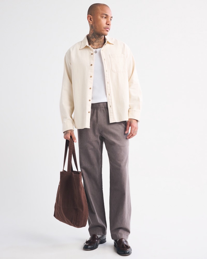 Abercrombie & Fitch Linen Pants Overshirt Outfit