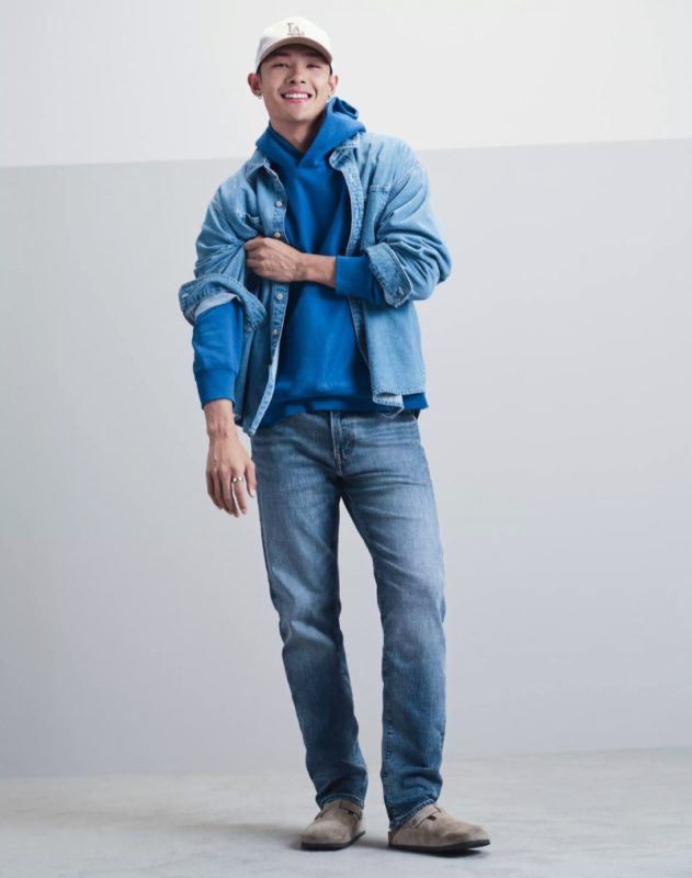 American Eagle Denim Jacket Hoodie Jeans Outfit