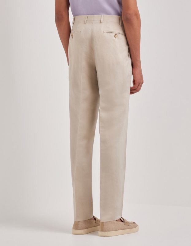 Canali Linen Silk Trousers Back
