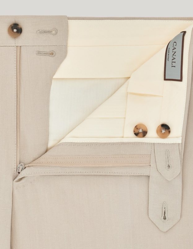Canali Linen Silk Trousers Waistband