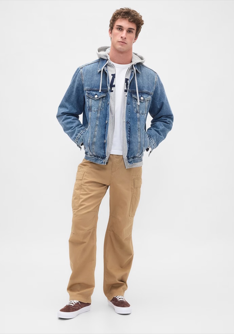 Gap Cargo Pants Denim Jacket Outfit