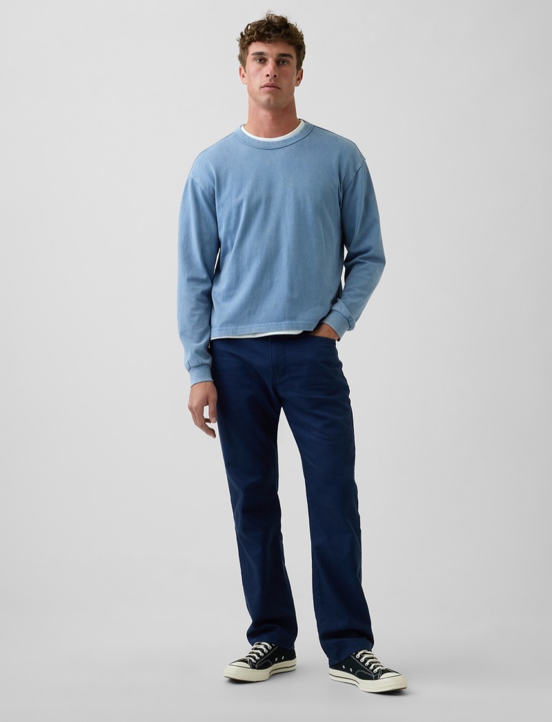Gap Linen Pants Long sleeve Crew Neck Outfit