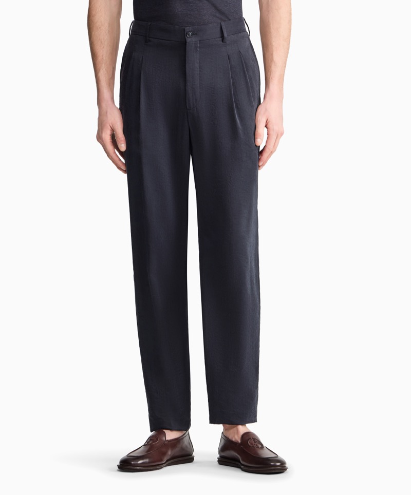 Giorgio Armani Two Dart Silk blend Twill Trousers