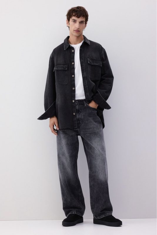 H&M Black Denim Overshirt Jeans Outfit