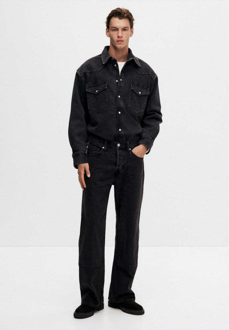 H&M Black Western Shirt Jeans Outfit
