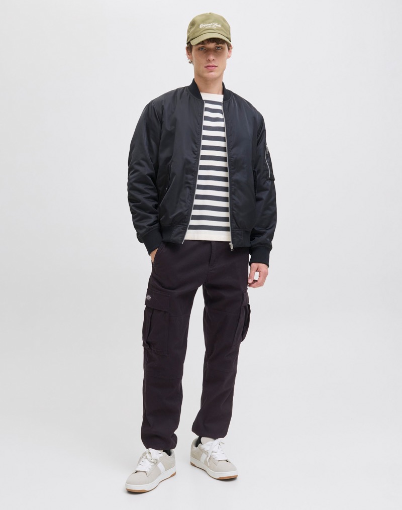 Jack and Jones Cargo Pants Bomber Jacket Outfit