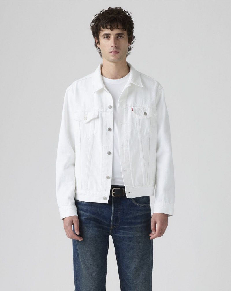 Levi's White Trucker Jacket Jeans Outfit