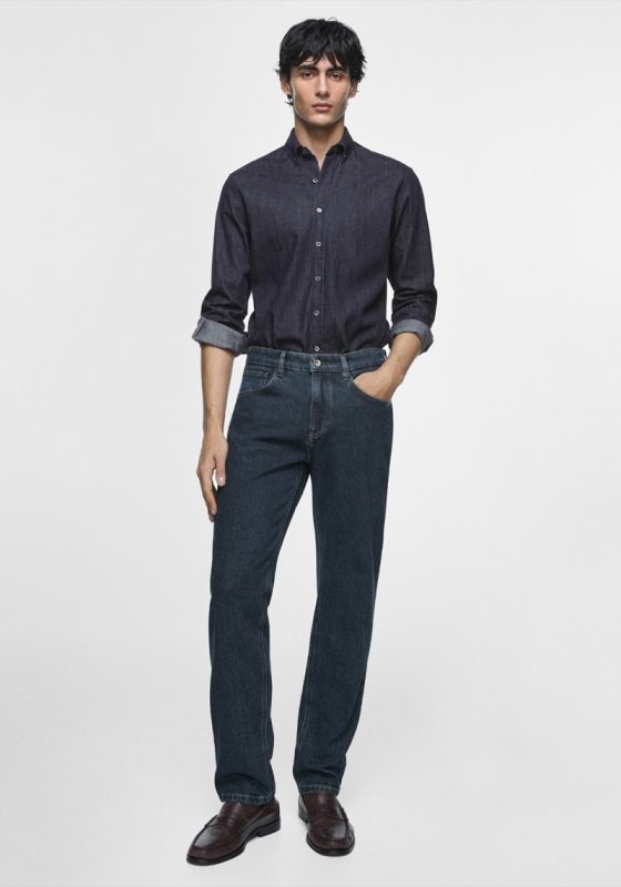 Massimo Dutti Denim Dress Shirt Jeans Outfit