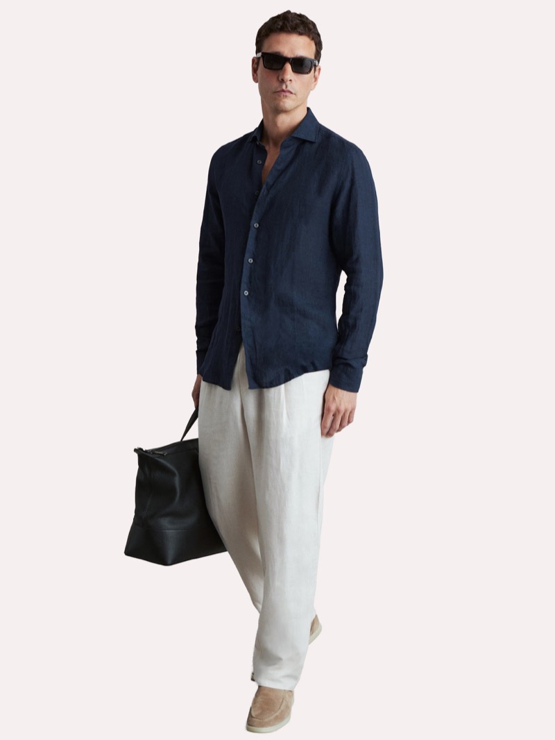 Reiss Linen Shirt Pants Outfit