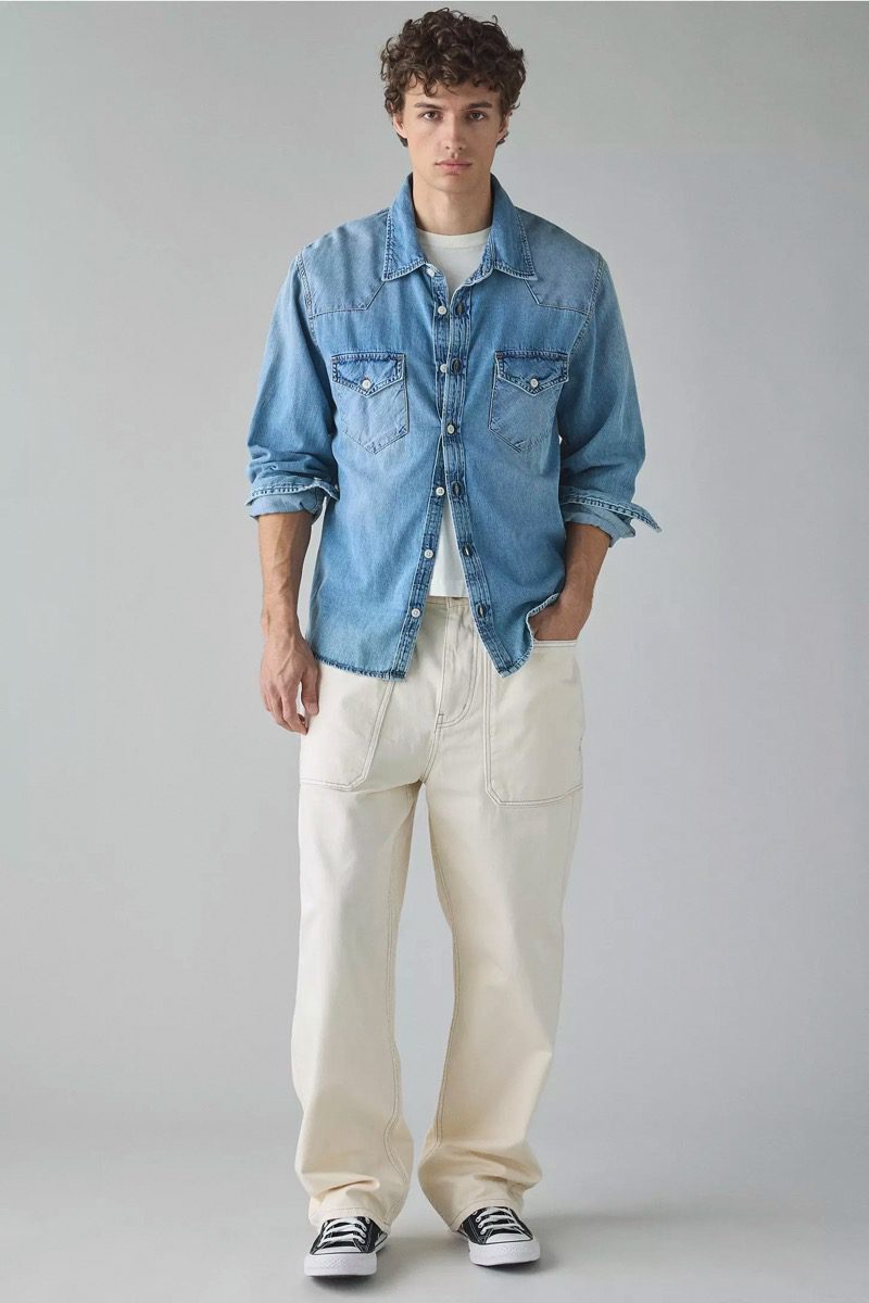 Urban Outfitters Denim Shirt Ecru Jeans Outfit