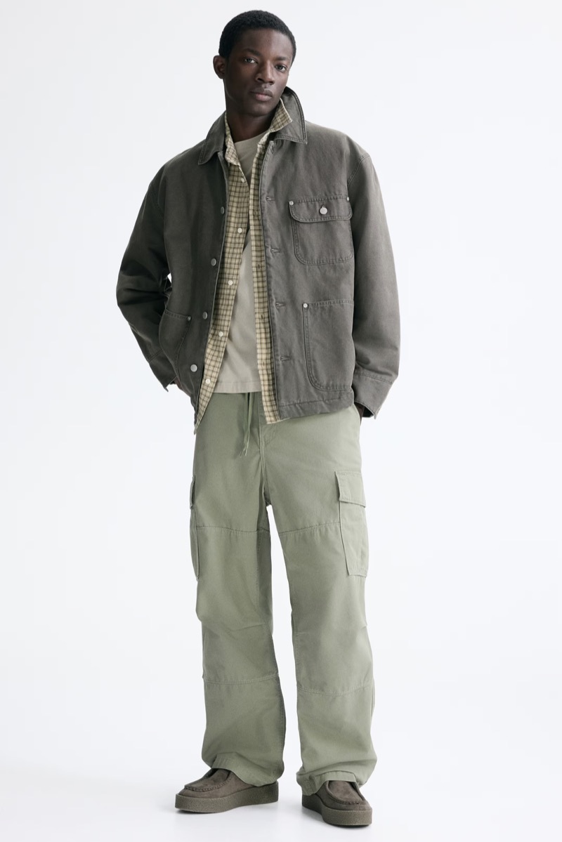 Zara Cargo Pants Work Jacket Outfit