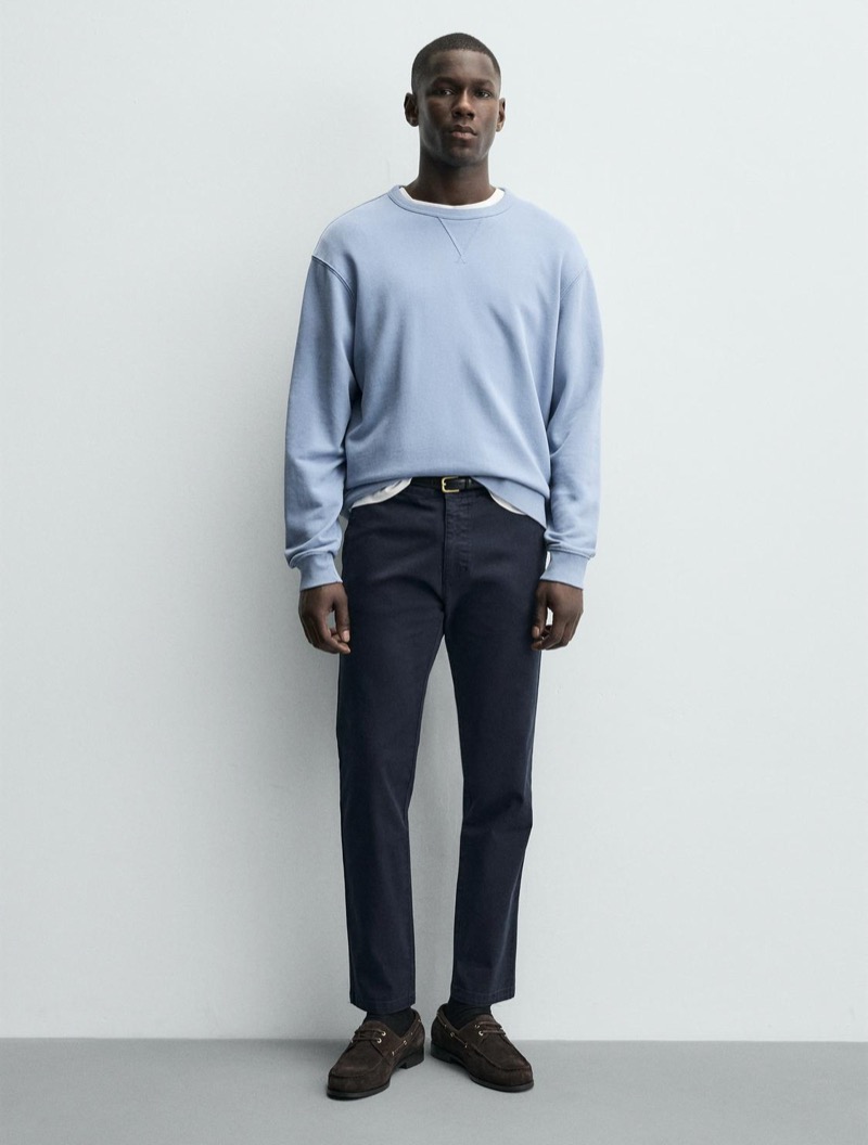 Zara Chinos Sweatshirt Outfit