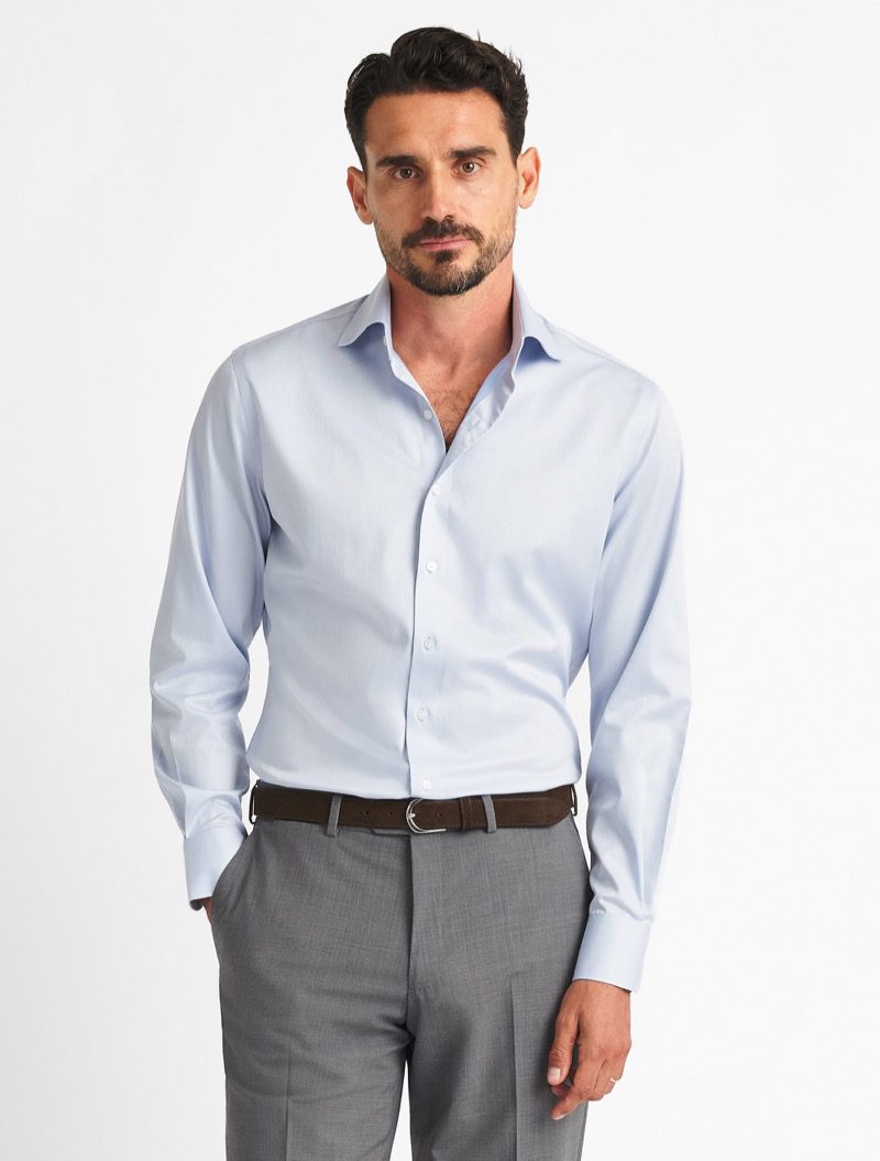 light blue dress shirt from Proper Cloth
