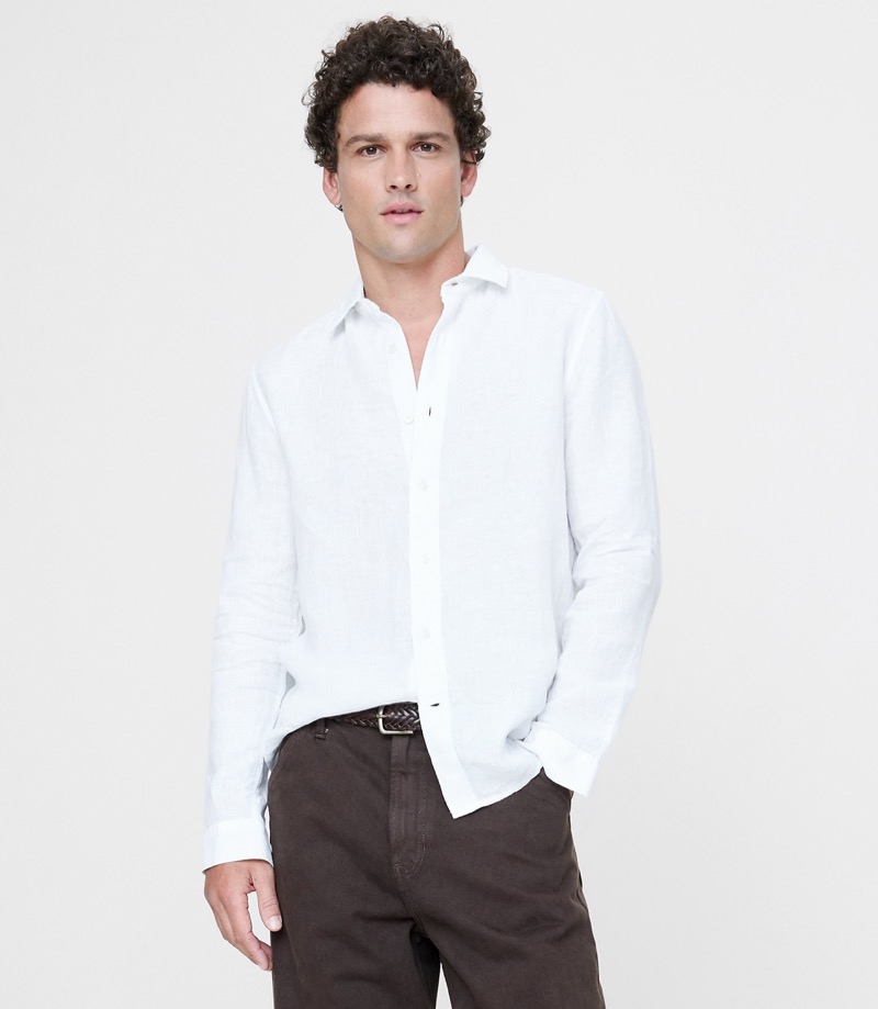 Linen shirt with French tuck from Banana Republic