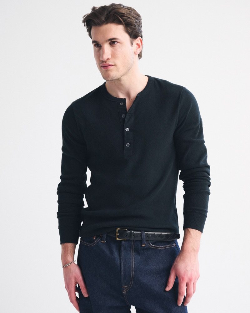 Henley shirt Abercrombie & Fitch black