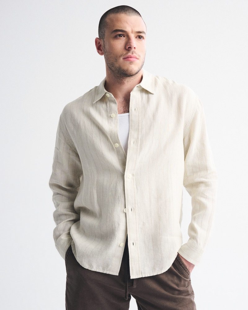 Linen shirt Abercrombie & Fitch beige