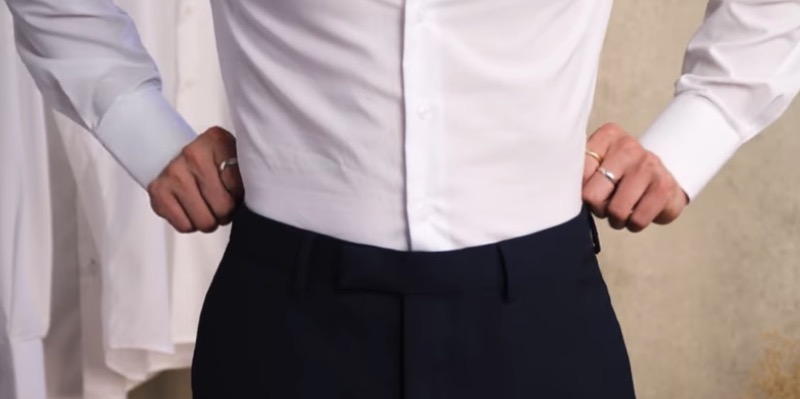 Shirt with military tuck