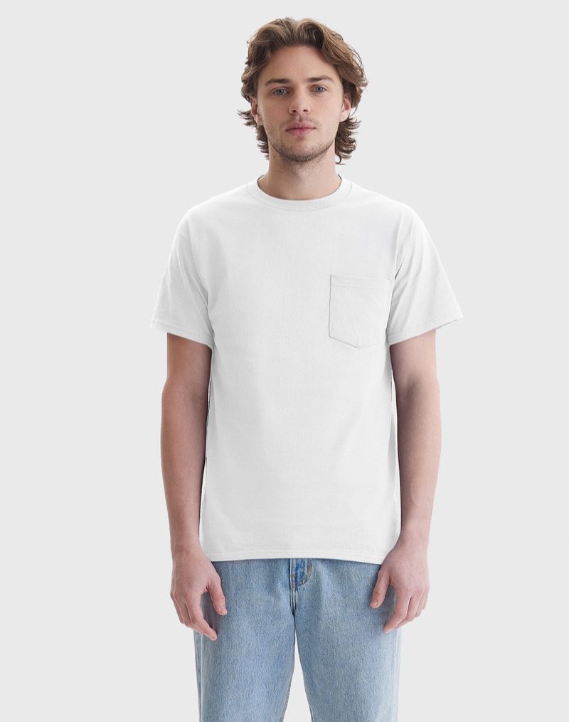 Pocket tee Hanes white