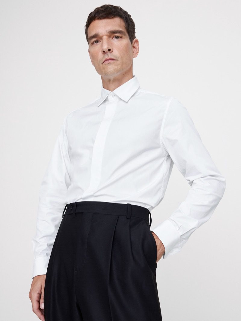 white tuxedo shirt from Banana Republic