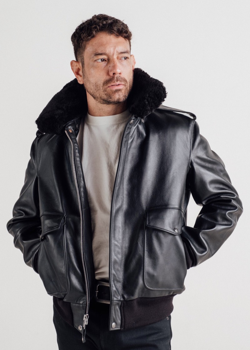A-2 leather flight jacket from Schott