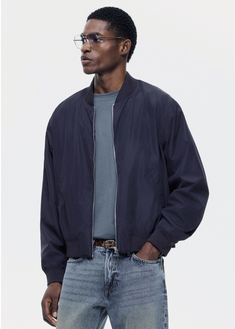 navy bomber jacket from H&M