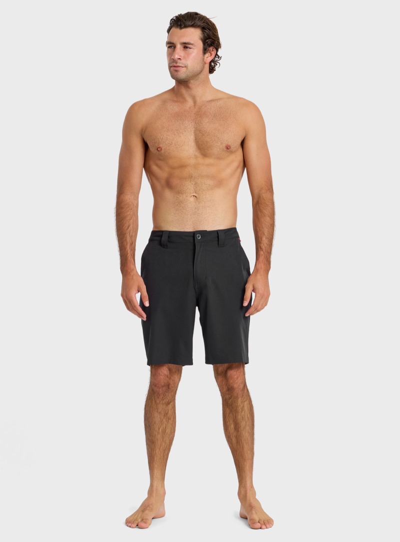 man wearing hybrid shorts designed for land and water