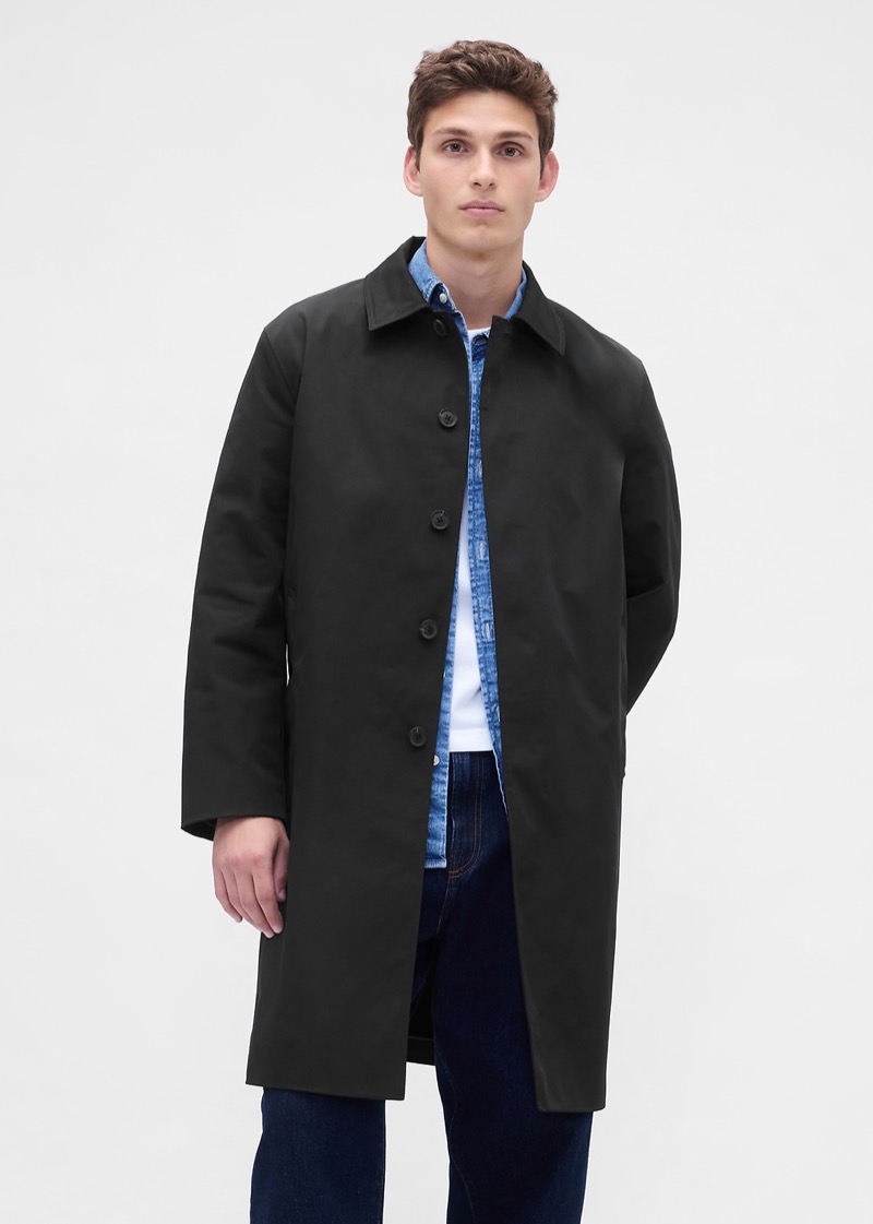 black mac coat from Gap