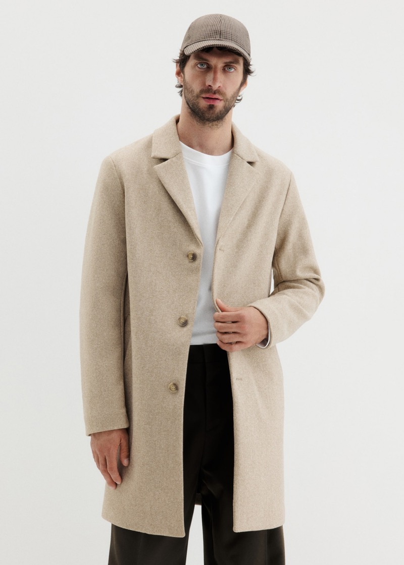 tan overcoat from H&M