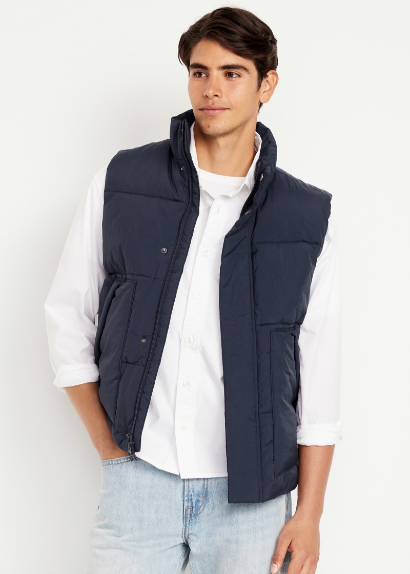 navy puffer vest from Old Navy