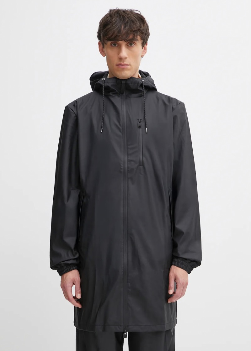 black rain jacket from Rains at PRM