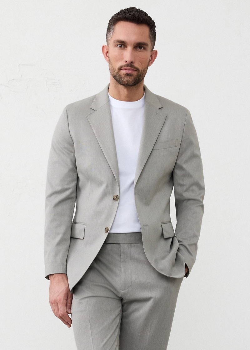 Gray suit jacket from Banana Republic Factory