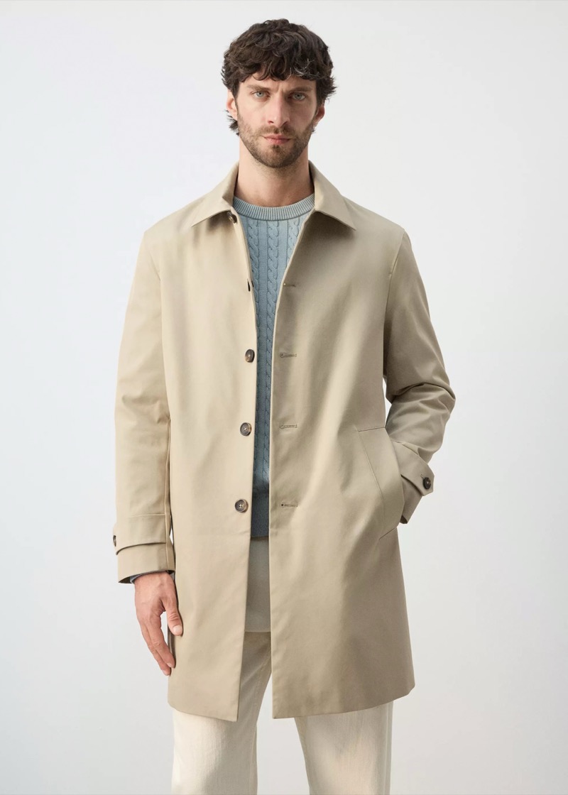 Beige trench coat from Mango