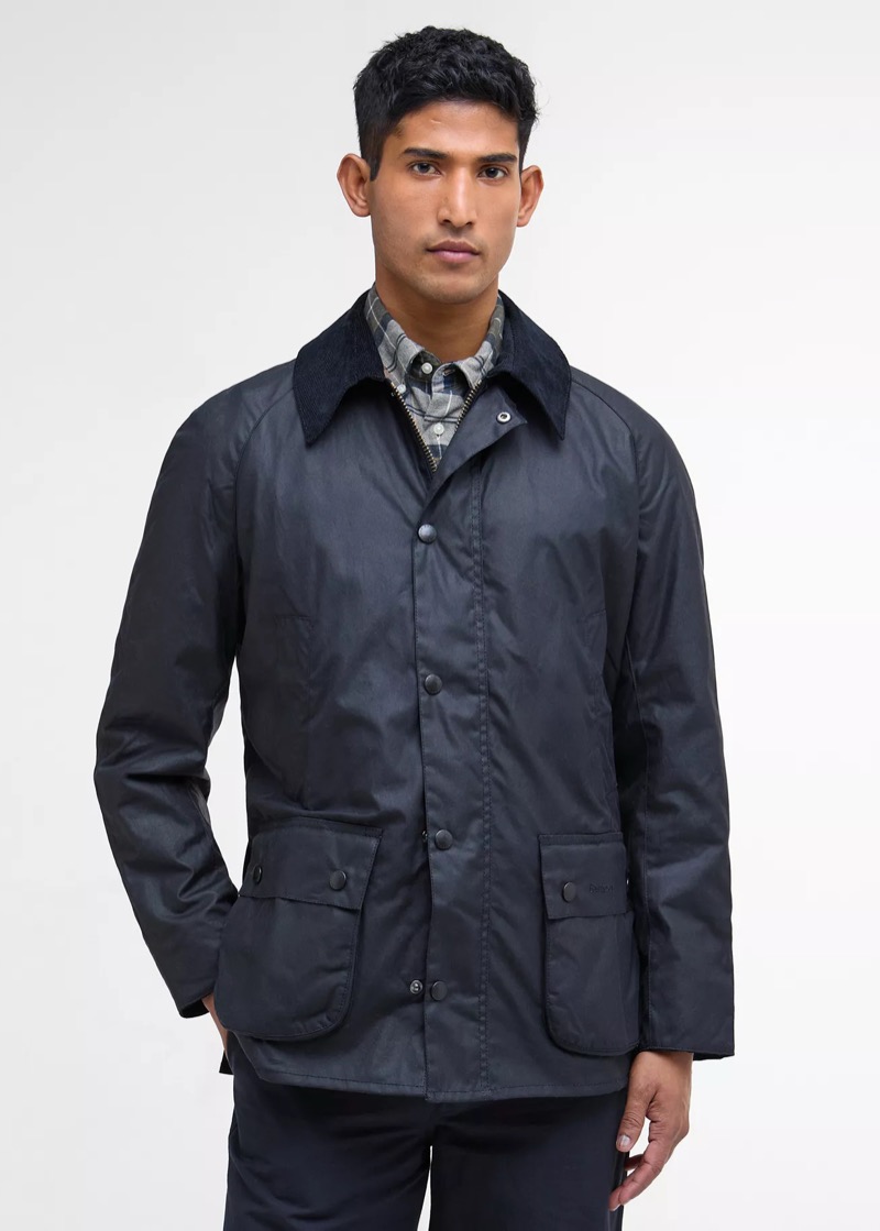 navy wax jacket from Barbour at Macy's